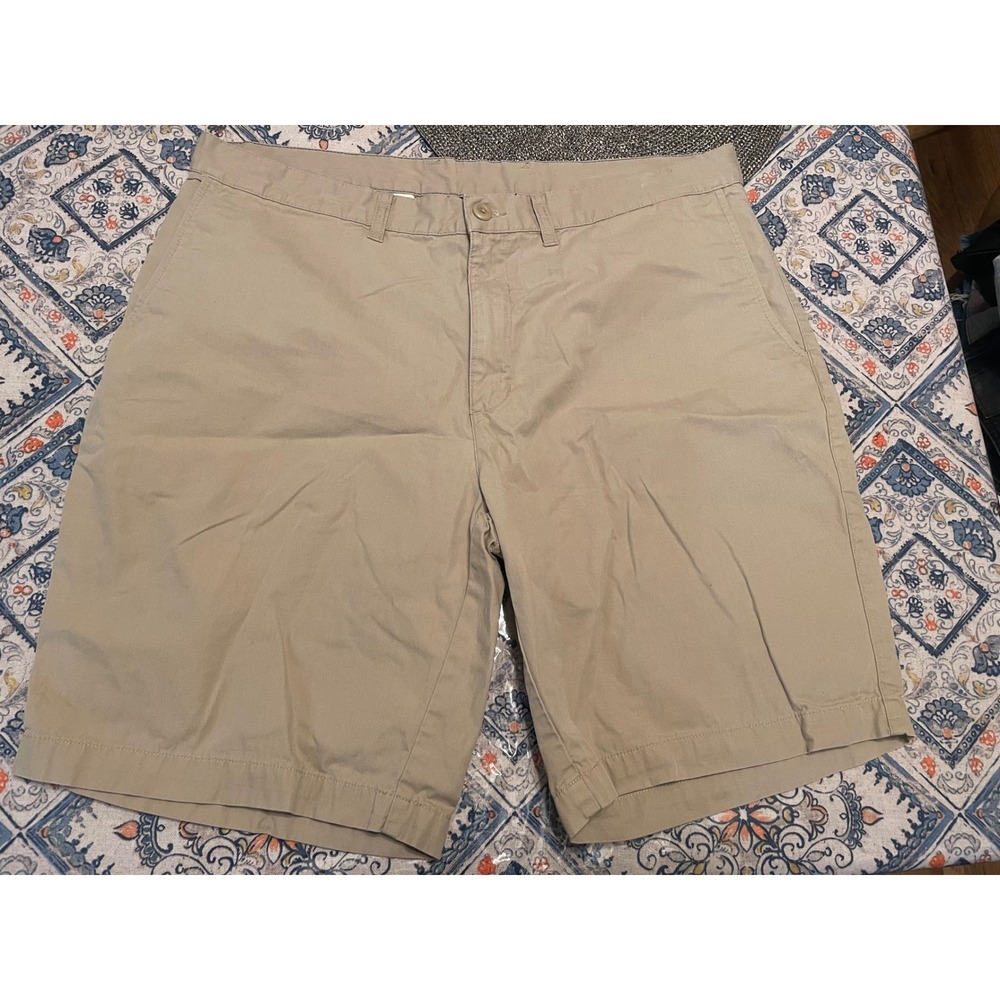 Patagonia Mens Organic Cotton Canvas Shorts Khaki Tan Flat Front Size 36 57065